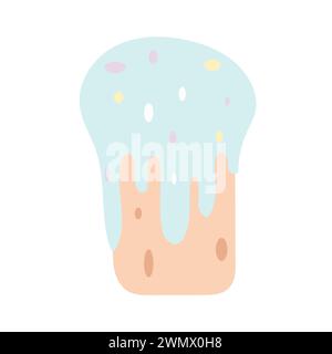 Easter Multicolored cake. Vector set in flat style. Element for poster, flyer, postcard, cover, advertising design. Stock Vector