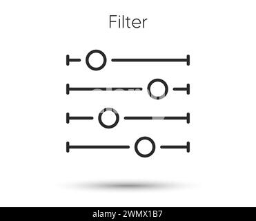 Filter line icon. Control bar sign. Volume balance symbol. Vector Stock Vector
