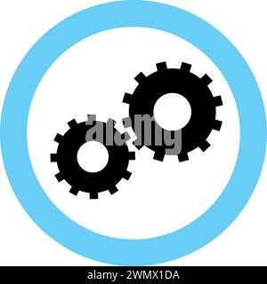 Gear Machine Icon in Flat Style. Stock Vector
