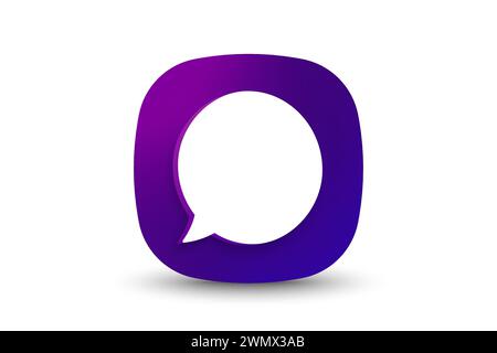 Speech bubble button isolated on white background. Social network chat box icon. Vector Stock Vector