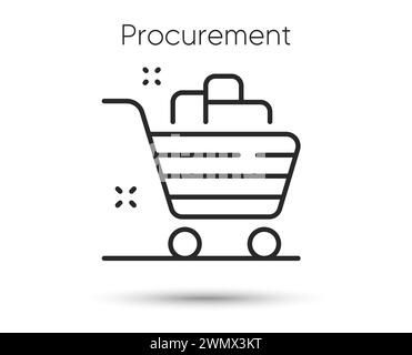 Procurement line icon. Ecommerce shopping cart sign. Procure supply symbol. Vector illustration Stock Vector