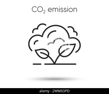 Co2 gas line icon. Carbon dioxide offset sign. Co2 emissions symbol. Vector Stock Vector