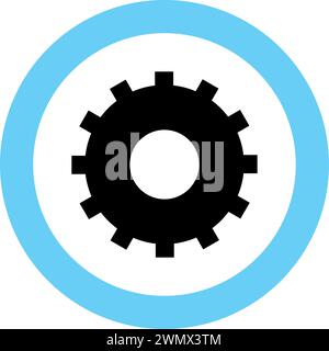Gear Icon in Flat Style. Stock Vector