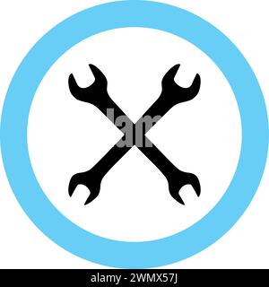 Wrench Icon in Flat Style. Stock Vector