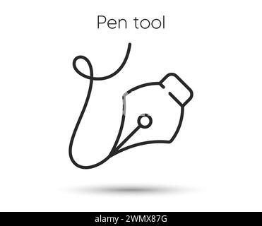 Curvature tool line icon. Pen writing instrument sign. Vector Stock Vector
