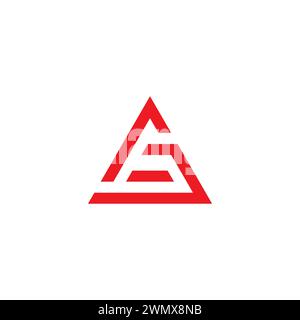 AG Triangle Logo with red color. Letter AG Icon Stock Vector
