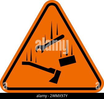 Warning Sign, Falling Materials Symbol Stock Vector