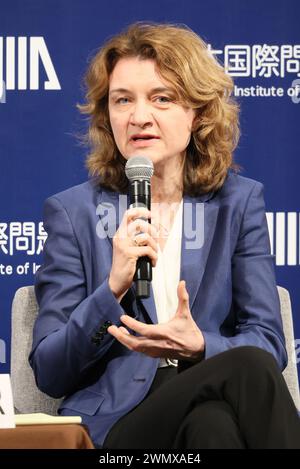 Tokyo, Japan. 28th Feb, 2024. A member of the Bertelsmann Stiftung Executive Board Daniela Scwarzer speaks at the round table session of the Japan Institute of International Affairs' symposium, the fifth Tokyo Global Dialogue in Tokyo on Wednesday, February 28, 2024. (photo by Yoshio Tsunoda/AFLO) Stock Photo