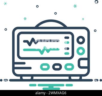 Icon for monitor,atrial fibrillation Stock Vector