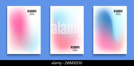 Blurred backgrounds with modern color blur gradient patterns. Templates set for brochures, posters, banners. Vector Stock Vector