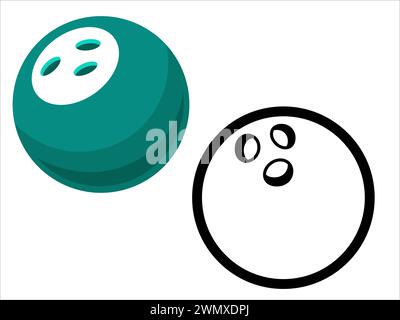 art illustration bowling ball Stock Vector