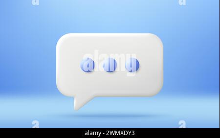 3d new message notification speech bubble. Chat dialog text box. Social media messenger bubble. Vector illustration Stock Vector