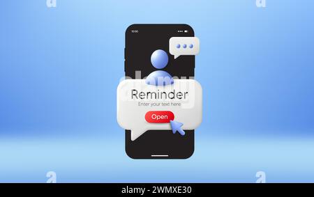 Phone friend message on screen. New notice on the smartphone. Friend request notification. Message alert. Vector Stock Vector
