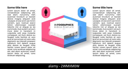 Infographic template with icons 2 options or steps. Can be used for workflow layout, diagram, banner, webdesign. Vector illustration Stock Vector