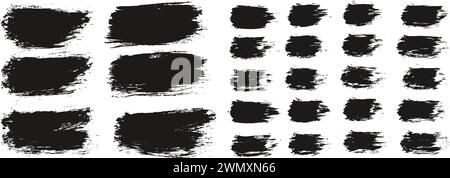 Hand Drawn Round Brush Thin Short Background & Straight Lines Mix Artist Brush High Detail Abstract Vector Background MEGA Mix Set Stock Vector