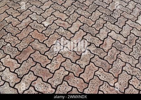 Patterned paving blocks, cement brick floor Stock Photo