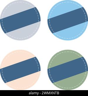 Colored circular banners with copy space for promotions on a white background Stock Vector
