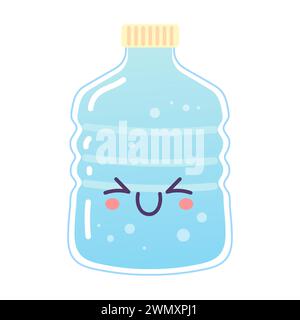 Buckle, water bottle character, h2o, for drinking soda vector Stock Vector