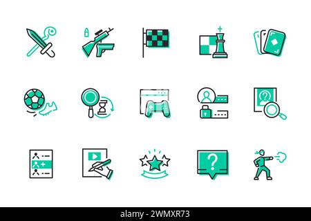 Hobbies and entertainment - set of line design style icons Stock Vector