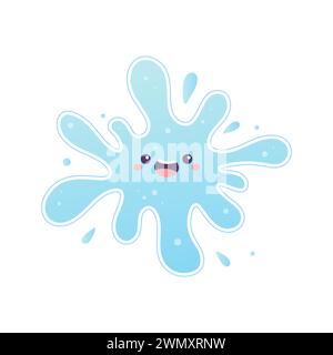 Drink more water drop of water, blot puddle vector illustration wow Stock Vector
