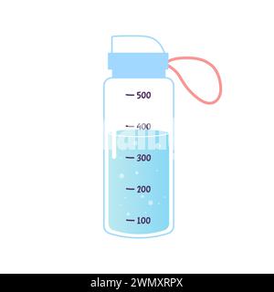 Sports water bottle character, h2o, for drinking soda vector Stock Vector