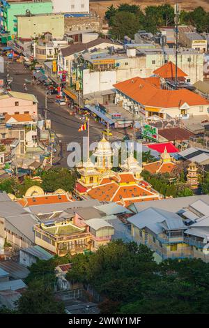 Vietnam, Mekong Delta, An Giang province, Chau Doc, Nui Sam district at the foot of Mount Sam, a major pilgrimage site, panorama from the slopes of Mount Sam Stock Photo