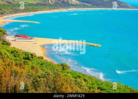 Italy, Sicily, Agrigento, Eraclea Minoa Beach, view from above, Cattolica Eraclea, Province of Agrigento Stock Photo