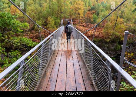 United Kingdom, Scotland, Highlands, North Coast 500 Road, Wester Ross, Corrieshalloch Gorge Stock Photo