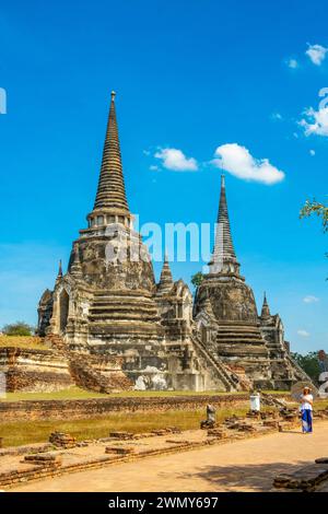 Thailand, Ayutthaya, listed as World Heritage by UNESCO, Historical Park, Wat Phra Sri Samphet temple Stock Photo