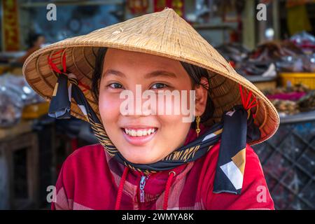 Vietnam, Mekong Delta, Kien Giang province, Rach Gia, portrait in the market Stock Photo