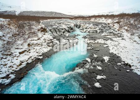 Iceland, South Coast, Brúarárfoss waterfalls Stock Photo