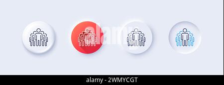 Group line icon. Business management sign. Line icons. Vector Stock Vector