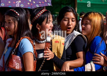 India, Arunachal Pradesh, Khonsa, Chalo Loku festival within the Nocte tribes Stock Photo