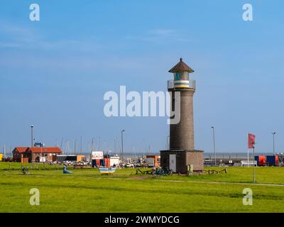 Lighthouse Memmertfeuer on East Frisian island Juist, Lower Saxony, Germany Stock Photo