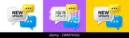 New update icon. Special offer sign. Chat speech bubble 3d icons. Vector Stock Vector
