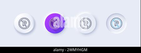 No parking line icon. Car park not allowed sign. Line icons. Vector Stock Vector