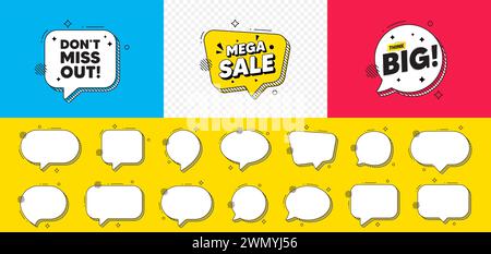 Dont miss out tag. Special offer price sign. Mega sale chat speech bubble. Vector Stock Vector