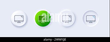 Computer line icon. PC component sign. Monitor symbol. Line icons. Vector Stock Vector