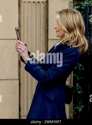 Princess Tatiana of Greece leaves at the St. Sophias Greek Orthodox Cathedral in London, on February 28, 2024, after attended the thanksgiving service for the life of King Constantine of Greece Photo: Albert Nieboer/Netherlands OUT/Point de Vue OUT Stock Photo