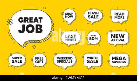Great job symbol. Recruitment agency sign. Offer speech bubble icons. Vector Stock Vector