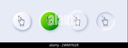 Touchscreen gesture line icon. Slide up arrow sign. Swipe action. Line icons. Vector Stock Vector
