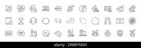 Creativity, Journey and Competition line icons. For web app, printing. Line icons. Vector Stock Vector