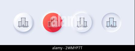 University campus line icon. Apartments sign. Architecture buildings. Line icons. Vector Stock Vector