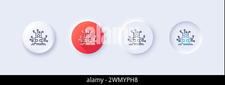 Puzzle with many options line icon. Decide Jigsaw sign. Line icons. Vector Stock Vector
