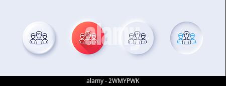Group line icon. Users or Teamwork sign. Line icons. Vector Stock Vector