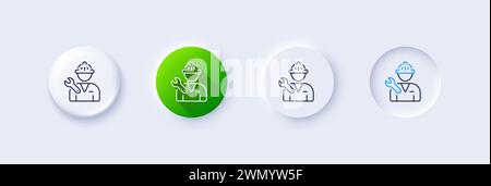 Spanner tool line icon. Repairman service sign. Line icons. Vector Stock Vector