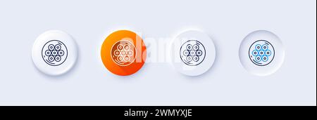 Cable section line icon. Optic fiber sign. Line icons. Vector Stock Vector