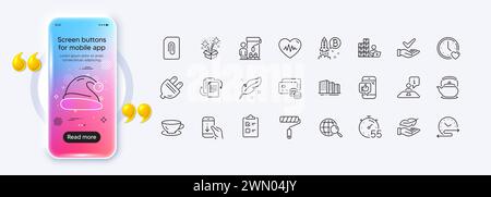 Dermatologically tested, Timer and Santa hat line icons for web app. Pictogram icon Vector Stock Vector