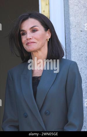 Madrid, Spain. 28th Feb, 2024. QUEEN LETIZIA of Spain attends a lunch in honor of the President of Paraguay and his wife at Zarzuela Palace in Madrid, Spain. (Credit Image: © Jack Abuin/ZUMA Press Wire) EDITORIAL USAGE ONLY! Not for Commercial USAGE! Stock Photo