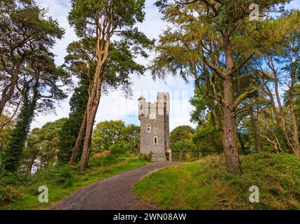 Helen's Tower is a 19th-century folly on the Clandeboye Estate in Bangor, County Down, Northern Ireland. Designed by Scottish architect William Burn a Stock Photo